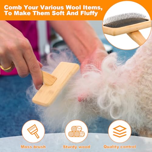 2 Pcs Wool Carders, Hand Carders for Wool Needle Felting Brush Needle Felting Carding Brushes Tools for Craft Felt Project(Black)