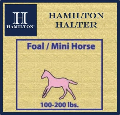 Hamilton Deluxe Adjustable Horse Halter, 100-200 lbs, Red - color: Red, size: Foal, 100-200lbs