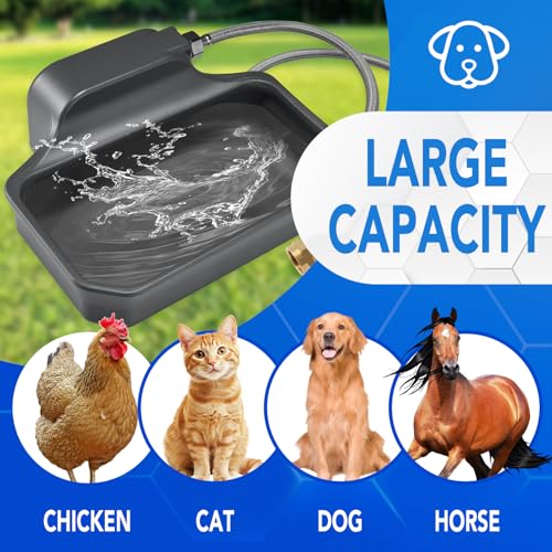 PETTEN Auto Fill Dog Water Bowl, Outdoor 1Gal/3.75L Automatic Dispenser - color: Grey