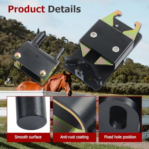 findmall Heavy Duty 2 Way Farm Gate Latch 2 Pack Fence Gate Accessory for Metal Gates Livestock Areas Horse Corrals Ranches and Farms with Mounting Screws and Directions