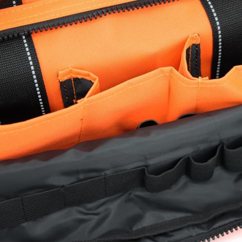 Lightning X Personalized EMT Trauma Bag – Large ALS Medical Bag with 6 Color-Coded Pouches, MOLLE Panel, Waterproof Bottom, Reflective EMS Gear, Custom Embroidered Name or Logo | LXMB35 - color: Orange