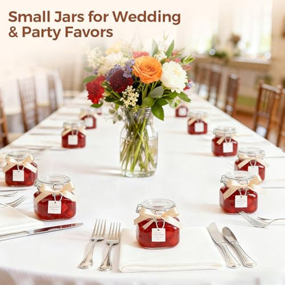ComSaf Square Glass Food Jars 17 oz 6 Pack for Pickling and Herbs Storage - size: 17oz*6