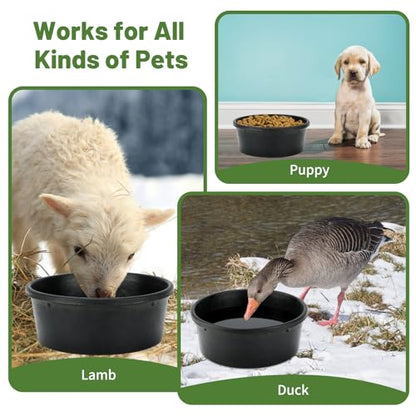 6Pcs Rubber Feed Pan, 1 Gallon Horse Feeder Pan, Chicken Dust Bath - color: Black-4Quart, size: 6PCS