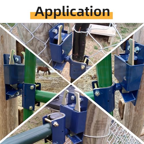2 Pack Two Way Gate Latch – Blue Heavy Duty Farm Gate Latch - color: 2 Pack Blue 2-Way Gate Latch