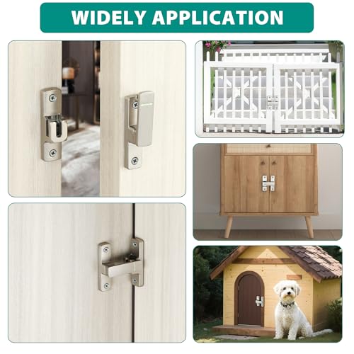 Mooche Sliding Barn Door Lock, 90/180 Degree Flip Door Lock Latch, Silver - color: Silver