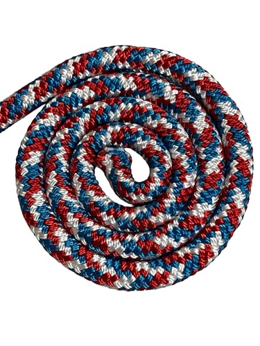 Blue Ox Rope 9/16" Yacht Braid Polyester, USA Made, Red/White/Blue, 25 ft - size: 25 feet