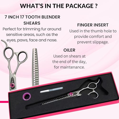 Kenchii Love Dog Grooming Shears, 17 Tooth Blender - size: 17 Tooth Blender