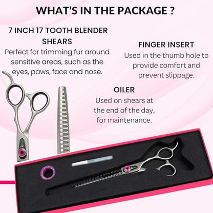Kenchii Love Dog Grooming Shears, 17 Tooth Blender - size: 17 Tooth Blender