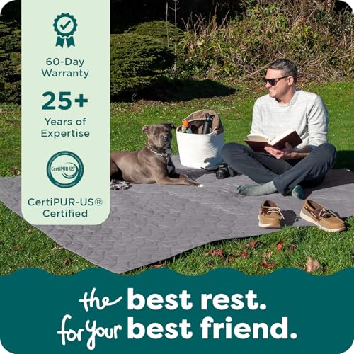 FurHaven Waterproof Blanket & Furniture Protector Cover with Non-Slip Backing, Machine Washable, Jumbo/King, Quilted Twill, Gray - color: Quilted Gray, size: 96" x 82" - King