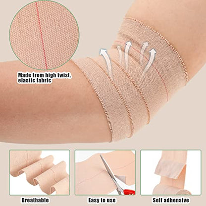 Tondiamo 8 Rolls Elastic Tape Adhesive Elastic Tape Self Adhesive Bandages Wrap Flexible Stretch Bandages Athletic Sports Skin Strips for Sports Ankle, Knee and Wrist Animal Pets(2 Inch X 5 Yard) - size: 2 Inch x 5 Yard