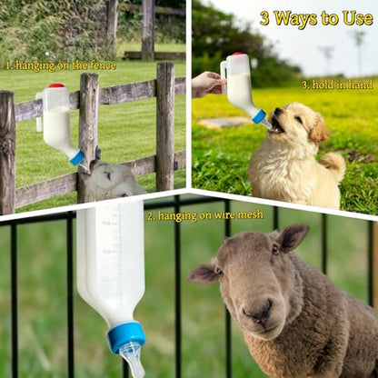 2Pcs 800ml Baby Goat Bottles for Feeding, Lamb Bottle Nipples with Brush
