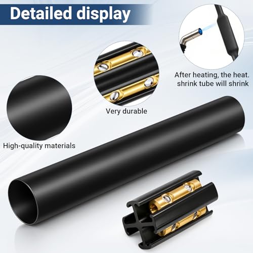 1 Set Underground Wire Splice Kit Suit Includes Connectors and Shrink Tube Electrical Cable for 14/3 to 8/3 Range Direct Burial Uf Wire Handle up to 600 Volts Maximum
