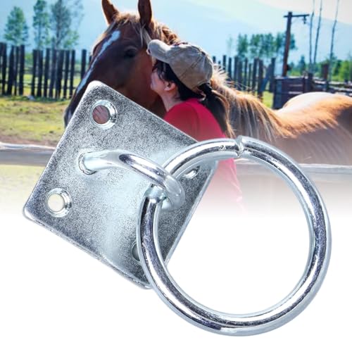 Tie Ring,Tie Ring Plate Horse Barn Supplies for Stable Horse Bathing | Tie Ring for Horses, Metal Block Tie Ring Replacement Hitching Rings Tie down ﻿