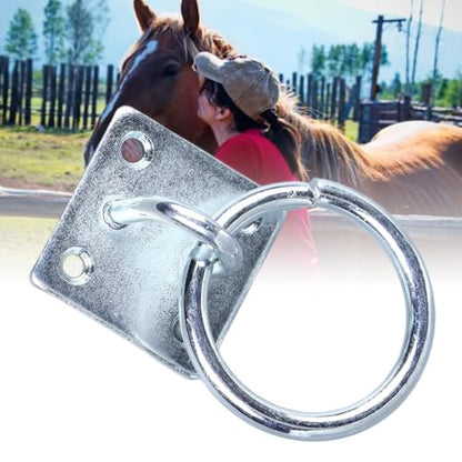 Tie Ring,Tie Ring Plate Horse Barn Supplies for Stable Horse Bathing | Tie Ring for Horses, Metal Block Tie Ring Replacement Hitching Rings Tie down ﻿