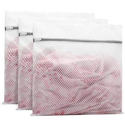 Muchfun 3Pcs Durable Honeycomb Mesh Laundry Bags for Delicates 24x24 Inches - size: 3 XX-Large