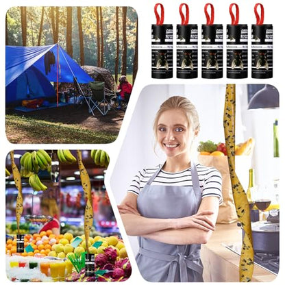 Qualirey 80 Pack Fly Strips Sticky Fly Trap Indoor Outdoor Hanging Ribbon Tape Paper Flying Insect Trap Gnat Killer Traps Catcher for Fruit Flies, Bug, Insect, Pest (Black) - color: Black