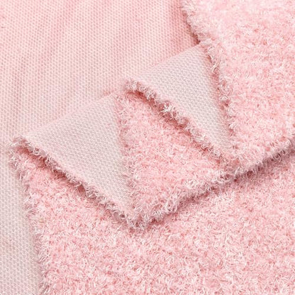 Surf turtle Light Pink Curly Teddy Fleece Faux Fur Fabric 36" x 59" - color: Light Pink, size: 36 x 59 inches
