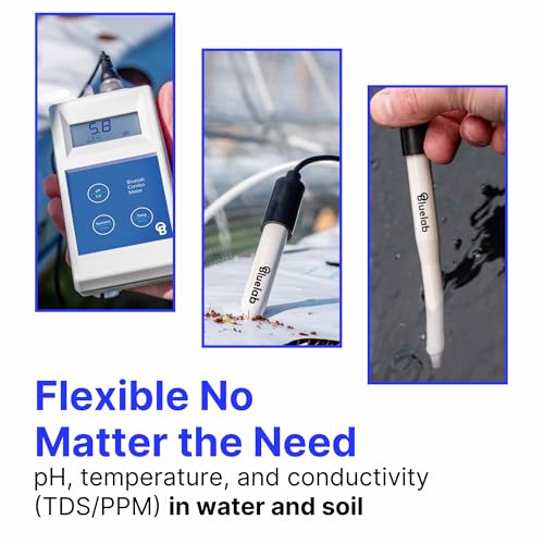 Bluelab METCOMPLUS Combo Meter Plus for pH, Temperature, and Conductivity in Water and Soil with Easy Calibration, Digital Nutrient (TDS/PPM) Testing Kit for Hydroponic System & Growing Indoor Plants | works in Water and Soil - Digital Nutrient (TDS/PPM)