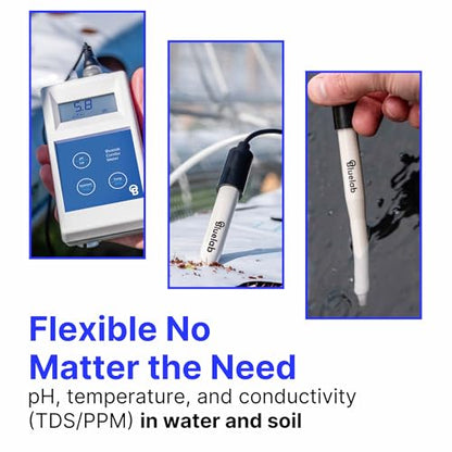 Bluelab METCOMPLUS Combo Meter Plus for pH, Temperature, and Conductivity in Water and Soil with Easy Calibration, Digital Nutrient (TDS/PPM) Testing Kit for Hydroponic System & Growing Indoor Plants | works in Water and Soil - Digital Nutrient (TDS/PPM)