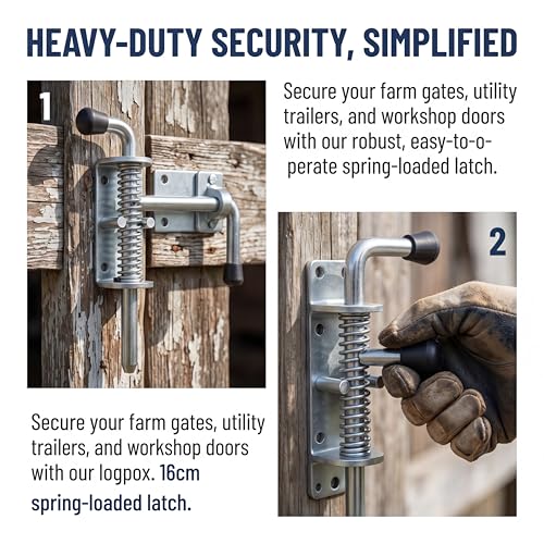 6.5in Spring Loaded Latch Pin Heavy Duty Gate Lock