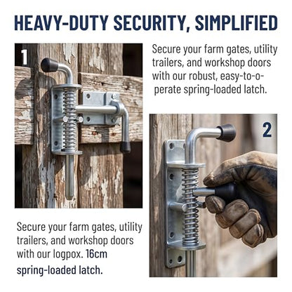 6.5in Spring Loaded Latch Pin Heavy Duty Gate Lock