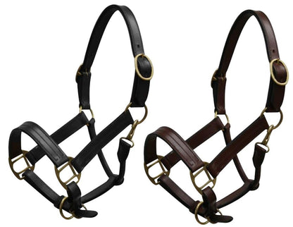 Yearling Leather Halter w/Brass Hardware - color: Brown