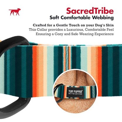 Tuff Pupper Premium Adjustable Dog Collar for Medium Boy & Girl Dogs, Stylish Pattern Collars Designed in USA, Quick Release Buckle, SacredTribe Print, Medium (1 Inch Wide x 13-18 Inch Neck) - color: SacredTribe, size: Medium