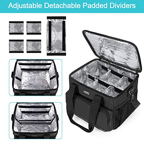 Trunab Insulated Medical Bag with Dividers, Medicine Pouch, Black - color: Black, size: Large