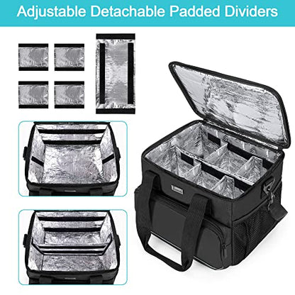 Trunab Insulated Medical Bag with Dividers, Medicine Pouch, Black - color: Black, size: Large