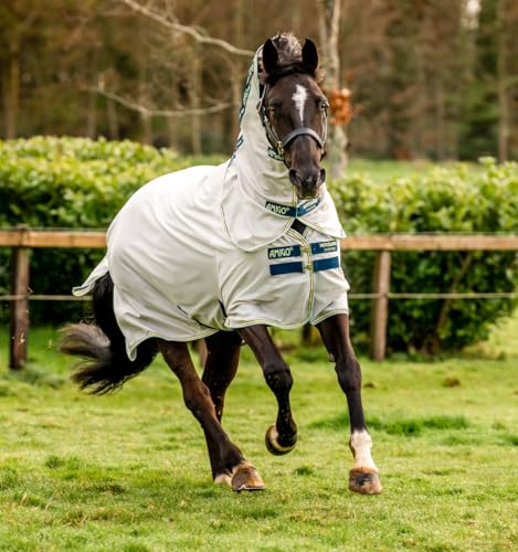 Horseware® Amigo® Bug Rug Fly Sheet 0g - Lunar Rock/Navy & Lime, 45 inches - color: Lunar Rock/Navy & Lime, size: 45 inches