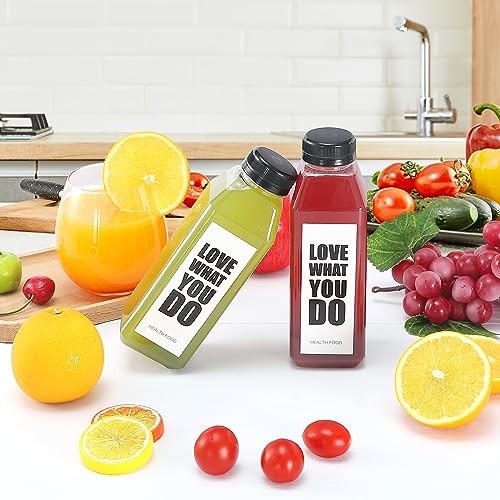 Fhxtcygj 35pcs 16oz Plastic Bottles with Caps, Juice Container with Lids - color: 35pcs 16oz