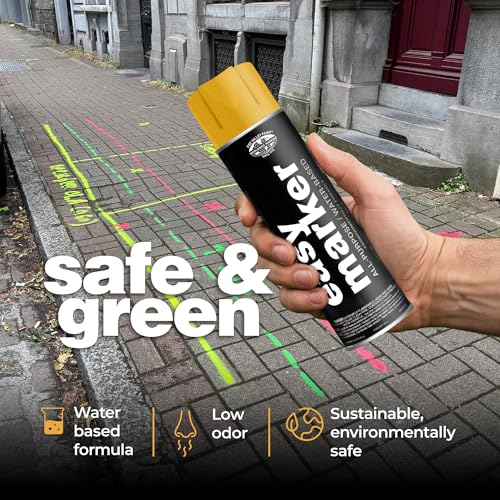 Fox Valley Easy Marker Inverted Spray Paint 16oz Pack of 3, Yellow - color: Yellow APWA