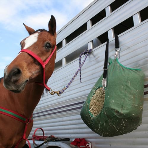 Cididu 2 Pack Cross Ties for Horse, Nylon Trailer Tie with Strong Panic Snap and Bull Snap, Heavy Duty Adjustable from 44.5" to 78.3" Hanging Strap for Water Buckets and Outdoor Feeders