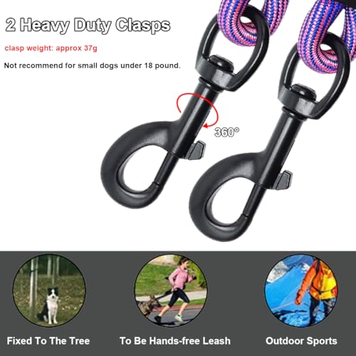 BTINESFUL 8/12/20/30/50/75ft Dog Tie-Out Long Tether Rope Dog Lead for Yard - color: Pink Blue, size: 30 Foot