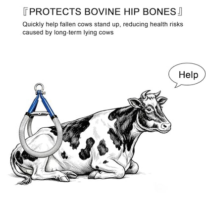 Cow Hip Lift 4410LB,Heavy-Duty Galvanized Steel Stand Assist Device with Non-Slip Rubber Clamp,OB Calving & Birthing Aid for Postpartum Recovery,Dystocia & Lame Cow (0-35.4" Adjustable)