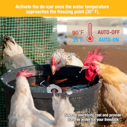 150W Chicken Water Heater,Submersible Bucket Heater Deicer for Poultry - size: 150Watt