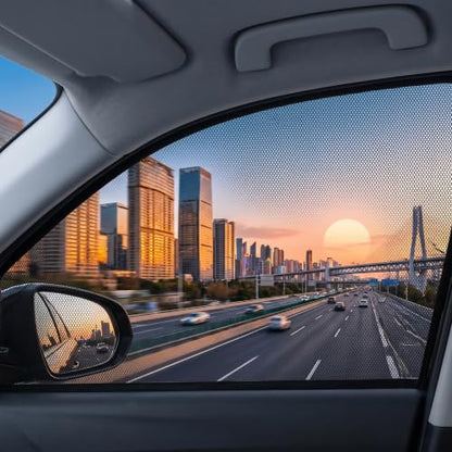 4 PCS Car Window Sunshade Mesh, Heat Block Double-Layer Side Window Shades, Breathable High-Density Glass Glass Protection Curtain, Fit for Most SUVs (Black #SUV) - color: Black #SUV