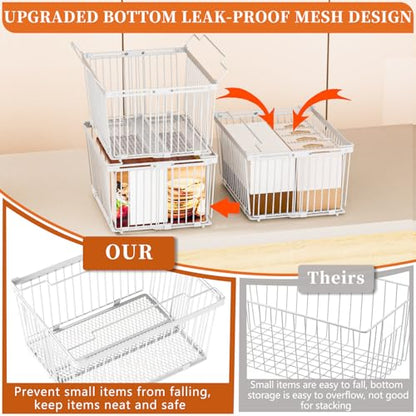 Large Freezer Organizer Bins for 5 to 9 Cu.Ft,3Pack , Leak-Proof Bottom