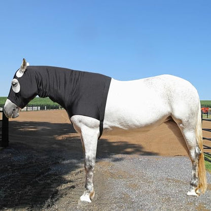 Horse Slinky Hood with Zipper, Stretchy Sleazy Hood Black M - color: Black, size: Medium