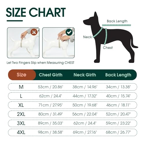 Kuoser Dog Recovery Suit with Anti Licking Rear Leg Sleeve, Green L - color: Green Strips, size: Large (Back Length: 40cm / 15.74")