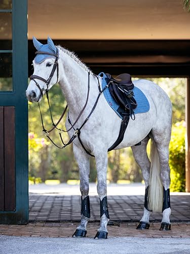 LeMieux Suede Close Contact Square Saddle Pad - English Saddle Pads for Horses - Equestrian Riding Equipment and Accessories - color: Ice Blue