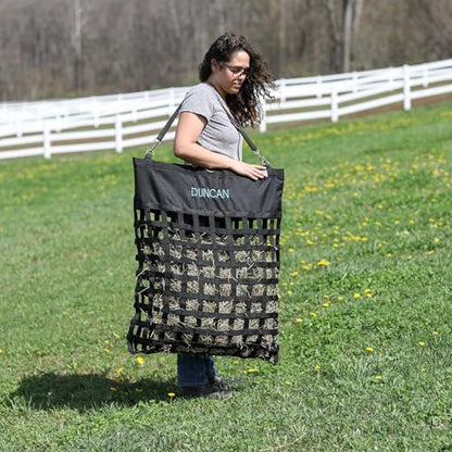 Dura-Tech Easy Load XX-Large 2" Slow Feed Hay Bag for Horses | 5+ Flake Capacity | Ultra-Durable 1200D Polyester | Color Navy - color: Navy