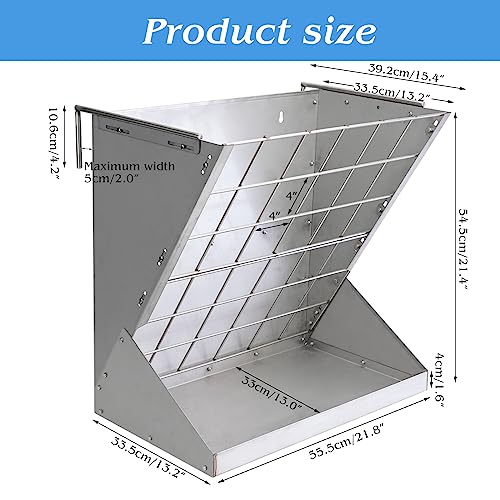 Heavy-Duty Hay Feeder,Combo Goat Horse Feeder for Hay and Grain,Galvanized Metal Wall Mounted Livestock Feeder with Adjustable Distance ﻿for Deer,Seep,Pony and Miniature Horses