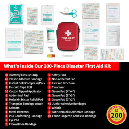 Protect Life Survival First Aid Kit for Home/Business, Camping Survival Kit - size: 200 Pieces