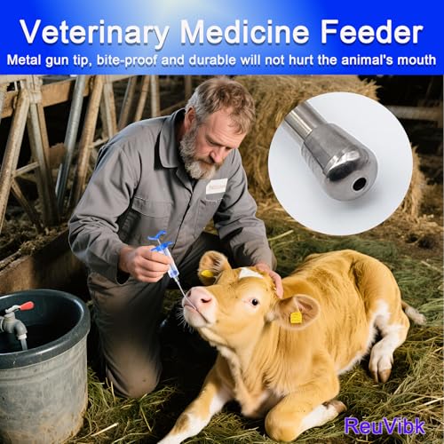 2Pcs 30ml Goat Drench Syringe, Adjustable Reusable Drench Gun - size: 30ML