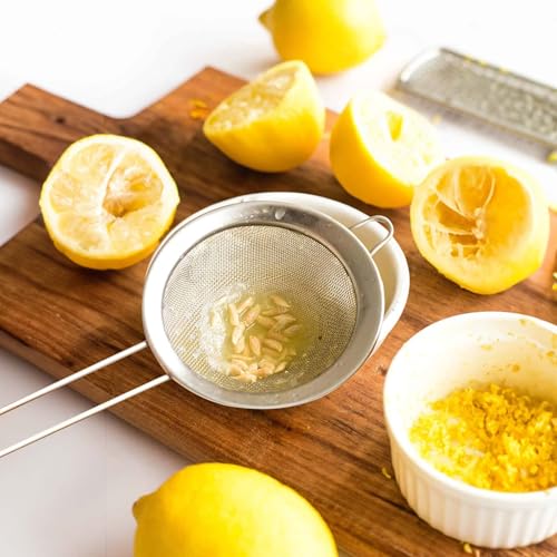 HIC Kitchen Fine Double Mesh Strainer, 18/8 Stainless Steel, 4-Inch, For Sifting Baking Ingredients, Straining, And Draining Soups And Sauces - size: Double Mesh, 4-Inch