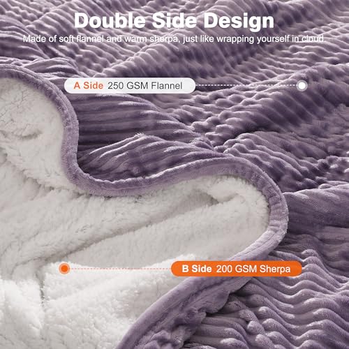Electric Blanket Queen Heated Blanket Queen Size 84"x90" Dual Control - color: Lavender, size: Queen(84"x90")