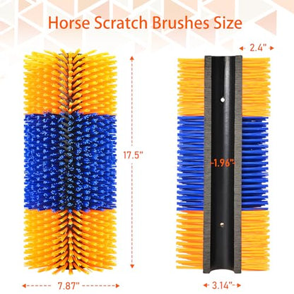 2PCS Livestock Scratch Brushes, Horse Scratcher Massage Brush Kit, Yellow - color: Yellow, size: 2-Pack