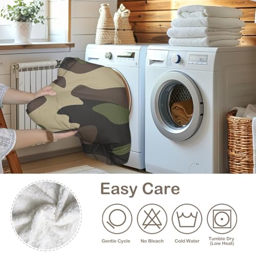 Sleepwish Throw Blanket, Green Brown Camouflage, Twin - color: Army Green Camo, size: Twin
