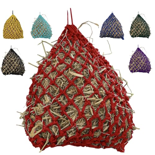 Majestic Ally 2”x2” Holes Highly Durable Very Sturdy 36" Hay Net with for Horses, Goat etc. - color: Red